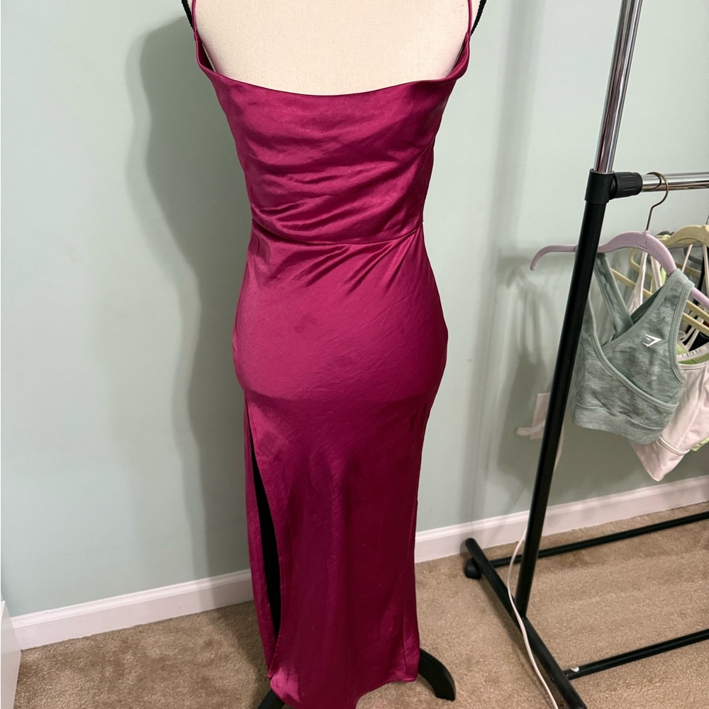 Elegant Pink Satin Dress